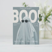 Boe! feestuitnodiging kaart (Staand voorkant)