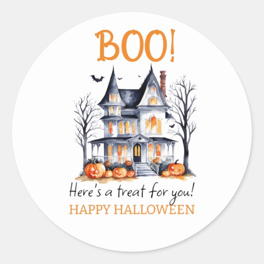 Boe! Fijne Halloween sticker (Voorkant)