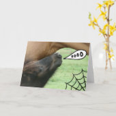 Boe-geroep! Het Paard van Halloween Kaart (Gele Bloem)