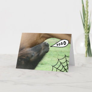 Boe-geroep!  Het Paard van Halloween Kaart