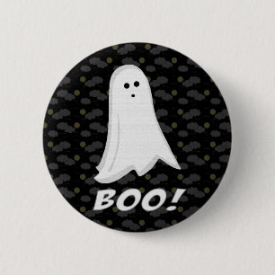 Boe-geroep, Leuk Zwart-wit Spook Ronde Button 5,7 Cm