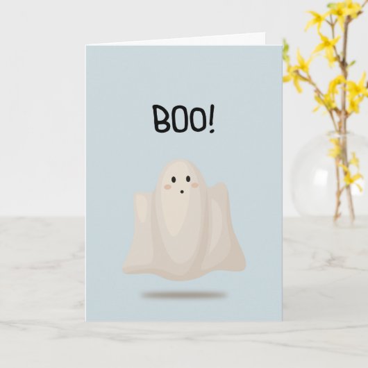 Boe! Ghost-Wenskaart Kaart (Gele Bloem)