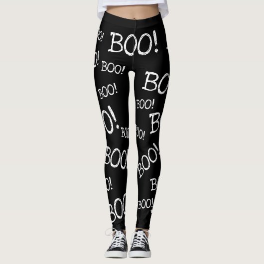 Boe! Grappige Halloween Ghost Boo Butt Leggings (Voorkant)