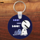 Boe! Grappige kleine geesten Halloween cadeau Sleutelhanger (Voorkant)