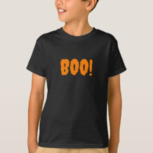 Boe! griezelige zwarte Halloween t-shirt voor kind