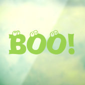 Boe! groene oogbollen typografie schattig Hallowee Raamsticker (Vel 3)