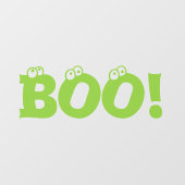 Boe! groene oogbollen typografie schattig Hallowee Raamsticker (Vel)
