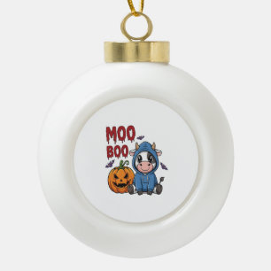 Boe Halloween enge geest koe Keramische Bal Ornament