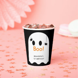 Boe! Halloween Ghost Boy Black Verjaardag Papieren Bekers