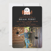 Boe! Halloween Ghost foto Verjaardag Uitnodiging (Voorkant)