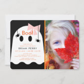 Boe! Halloween Ghost Girl Schattigee foto Verjaard Kaart (Voorkant)