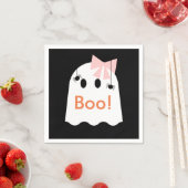 Boe! Halloween Ghost Girl Zwart Papieren servetten (Insitu)