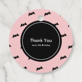 Boe! Halloween Ghost Meisje Roze Polka Dots Bedankjes Labels (Achterkant)