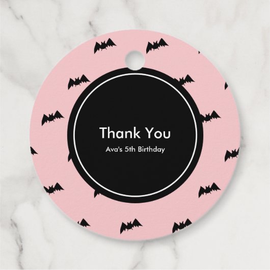 Boe! Halloween Ghost Meisje Roze Polka Dots Bedankjes Labels (Achterkant)