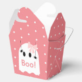 Boe! Halloween Ghost Ribbon Meisje Schattige Roze Bedankdoosjes (Geopend)
