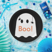 Boe! Halloween Ghost Schattige Black Paper Bord (Feest)