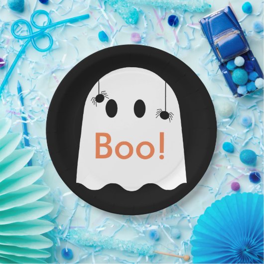 Boe! Halloween Ghost Schattige Black Paper Bord (Feest)