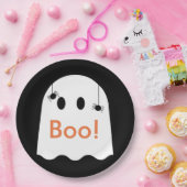 Boe! Halloween Ghost Schattige Black Paper Bord (Feest)