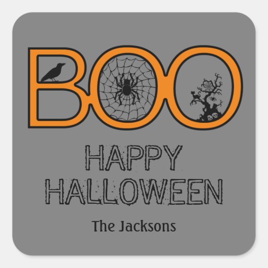 Boe! Halloween Gift Label Stickers (Voorkant)