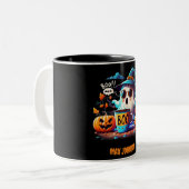 Boe! Halloween - Hocus Pocus Sinaasappel Zwart Tweekleurige Koffiemok (Voorkant links)