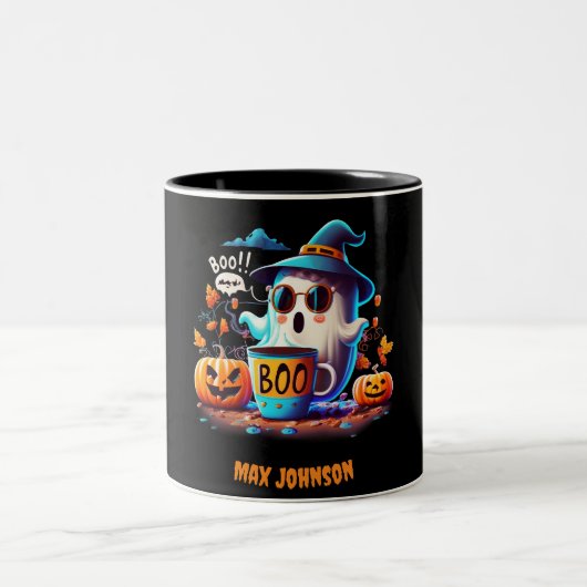 Boe! Halloween - Hocus Pocus Sinaasappel Zwart Tweekleurige Koffiemok (Center)