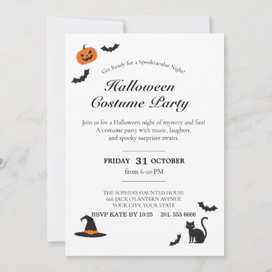 BOE! Halloween Invitation Kaart (Achterkant)