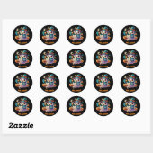 Boe! Halloween - Monster Mash Sinaasappel Zwart Ronde Sticker (Vel)