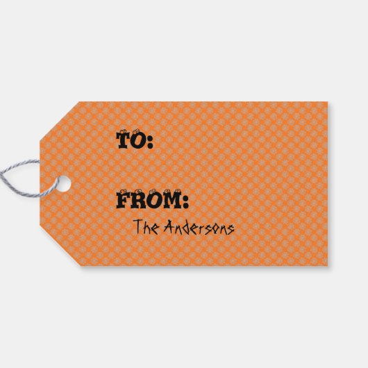 Boe! Halloween pompoen cadeau Label Cadeaulabel (Achterkant Horizontaal)