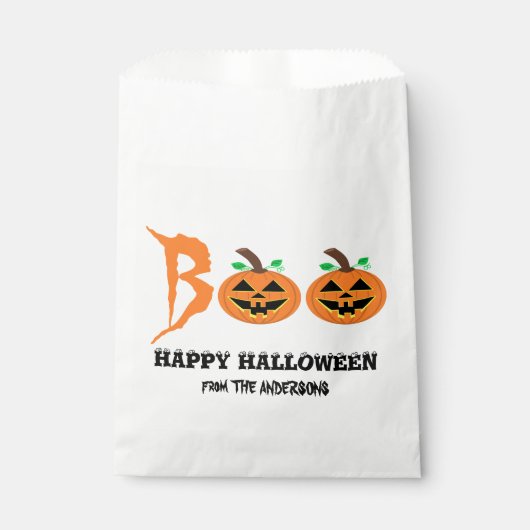 BOE! Halloween pompoen gunsttassen Bedankzakje (Voorkant)