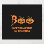 BOE! Halloween Pompoenen Bier Fles Etiket Set (Enkel label)