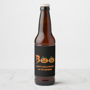 BOE! Halloween Pompoenen Bier Fles Etiket Set