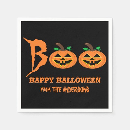 BOE! Halloween pompoenen servetten (Voorkant)