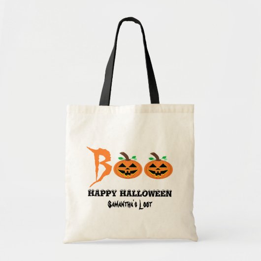 BOE! Halloween Pumpkin Loot Bag Tote Bag (Voorkant)