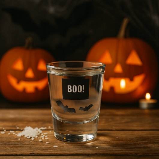 BOE! Halloween Shot Glass | Spooky Black Bat Party Shot Glas
