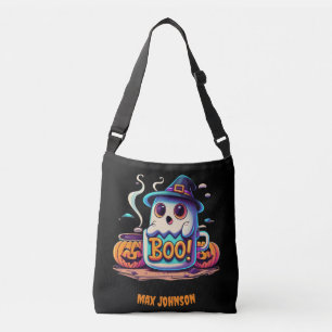 Boe! Halloween - spookachtig verzamelen Sinaasappe Crossbody Tas