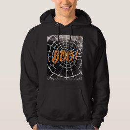 Boe! Halloween Spooky Spiderweb Patroon Monochrome Hoodie