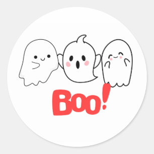 Boe! Halloween-Sticker   Leuk en spookachtig decor Ronde Sticker