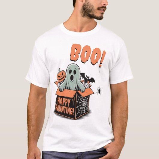 BOE! Happy Halloween Haunting Ghost T-shirt (Voorkant)
