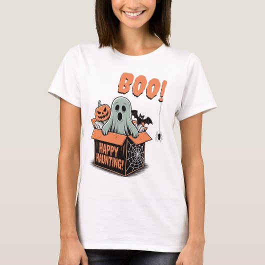 BOE! Happy Halloween Haunting Ghost T-Shirt (Voorkant)