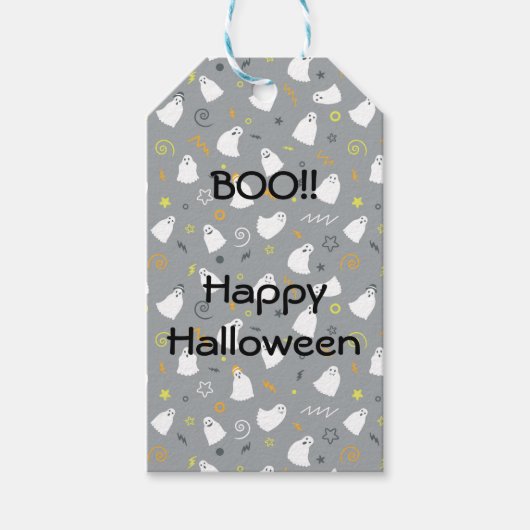Boe! Happy Halloween label Cadeaulabel (Voorkant)