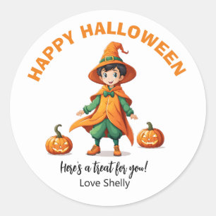Boe! Happy Halloween vriendelijke geest & kat Ronde Sticker