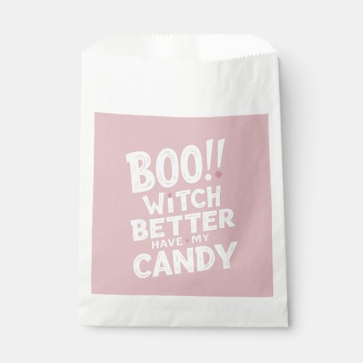 Boe! Heksen kunnen beter mijn Snoep hebben | Paste Bedankzakje (Voorkant)