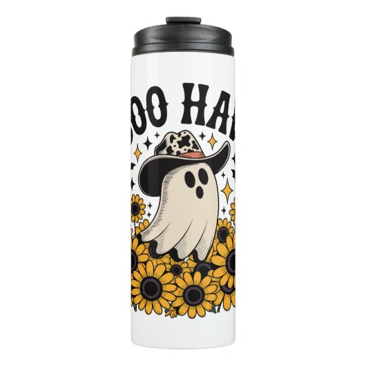 Boe Hoe Koe Geest Western Halloween Thermosbeker (Voorkant)