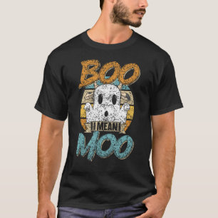 Boe Ik bedoel Moe Koeien Spook Koe Halloween T-shirt