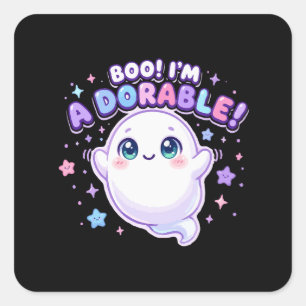 Boe ik ben een Schattig Lief Geestje Vierkante Sticker