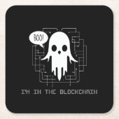 Boe! Ik ben in de Blockchain - Grappige Crypto Gho Kartonnen Onderzetters (Voorkant)