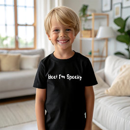 Boe! Ik ben Spooky white typografie T-shirt