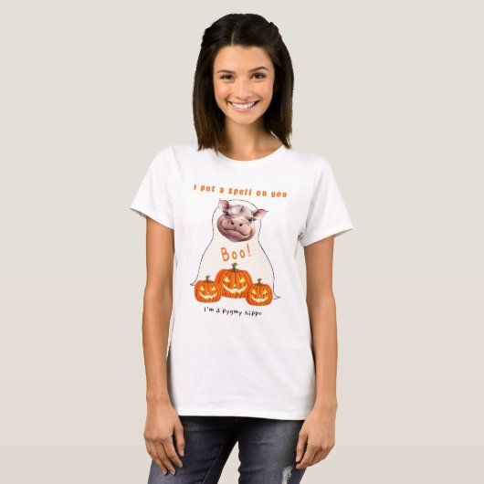 Boe! Ik heb een spreuk op je Pygmy Hippo T-shirt (Voorkant volledig)