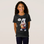 Boe! Ik wil nog meer snoep! Spook met een emmer T-shirt (Voorkant volledig)