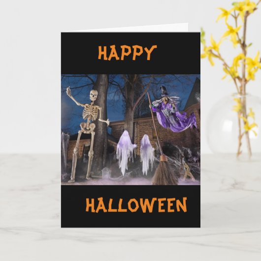 "BOE JE ROT" EN "PRETIGGIE HALLOWEEN" KAART (Gele Bloem)